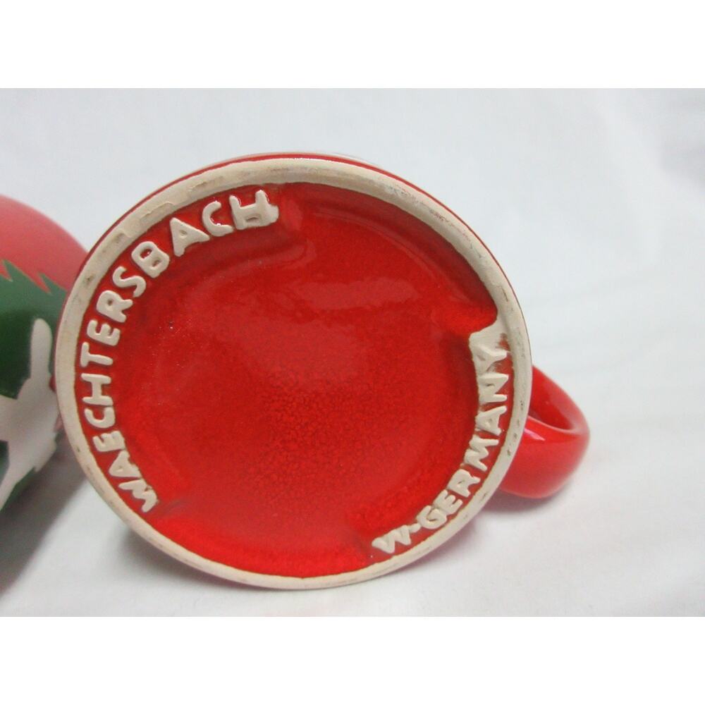 Waechtersbach Red Teddy Bears & Christmas Tree Scotty Dog Coffee Mug W. Germany - Picture 7 of 7